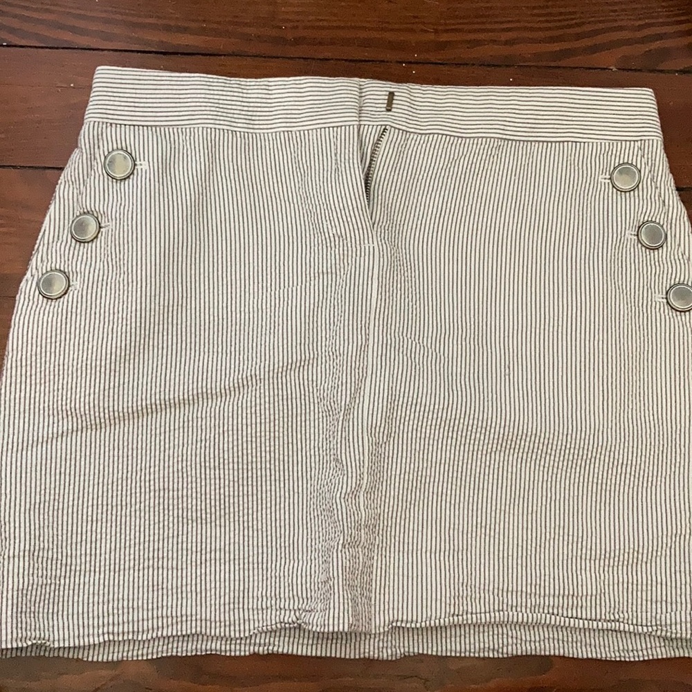 Jcrew striped skirt with decorative buttons
